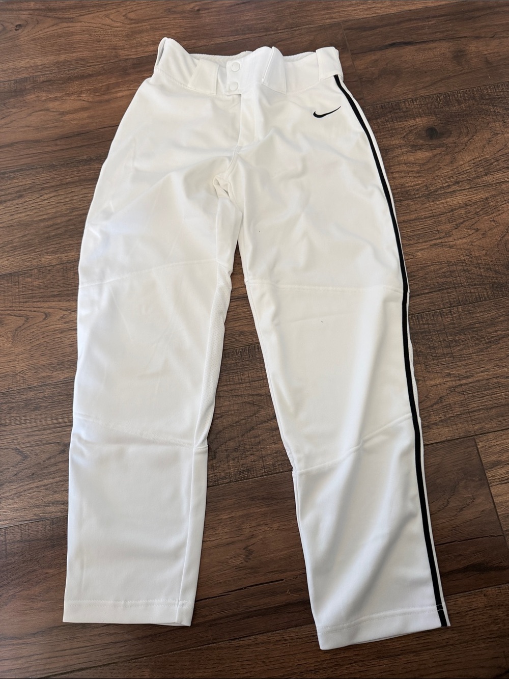 Nike White Kids Baseball Pants with Black Side Stripe BRAND NEW